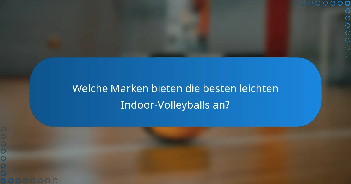 Welche Marken bieten die besten leichten Indoor-Volleyballs an?