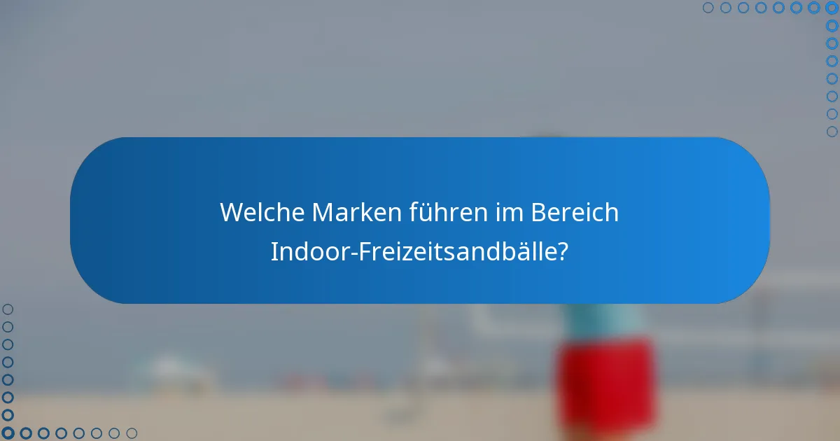Welche Marken führen im Bereich Indoor-Freizeitsandbälle?