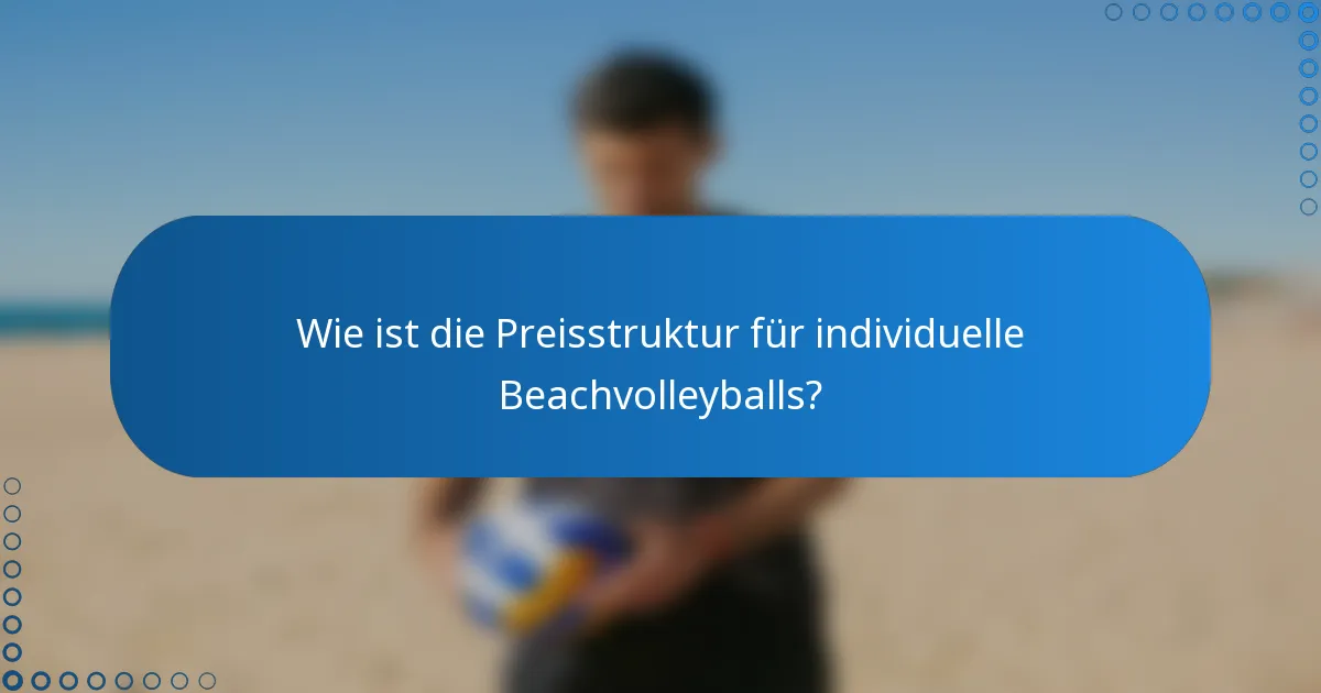 Wie ist die Preisstruktur für individuelle Beachvolleyballs?
