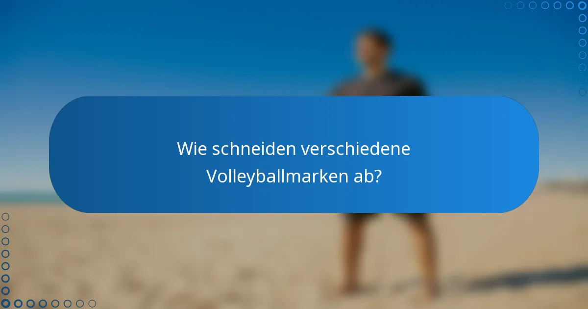 Wie schneiden verschiedene Volleyballmarken ab?