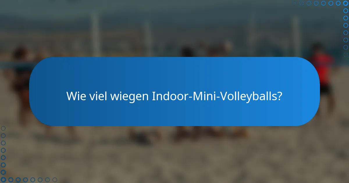 Wie viel wiegen Indoor-Mini-Volleyballs?